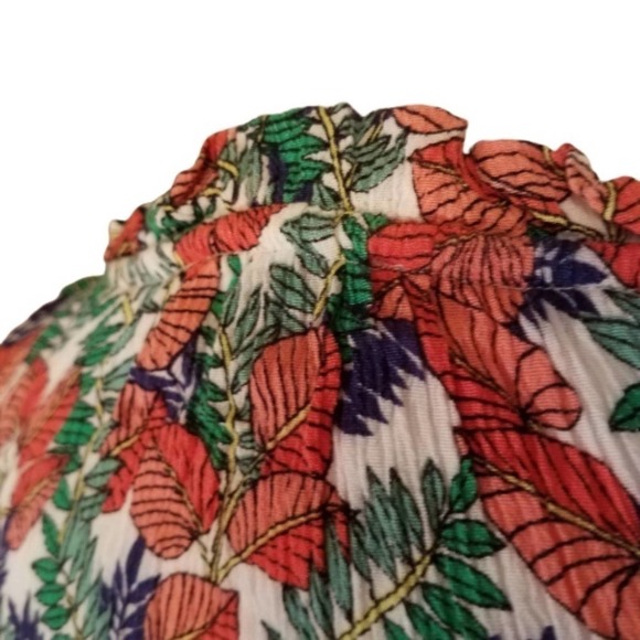 LOFT Beach Dress Floral Gauzy Cover Up Tassels Small - Picture 4 of 8